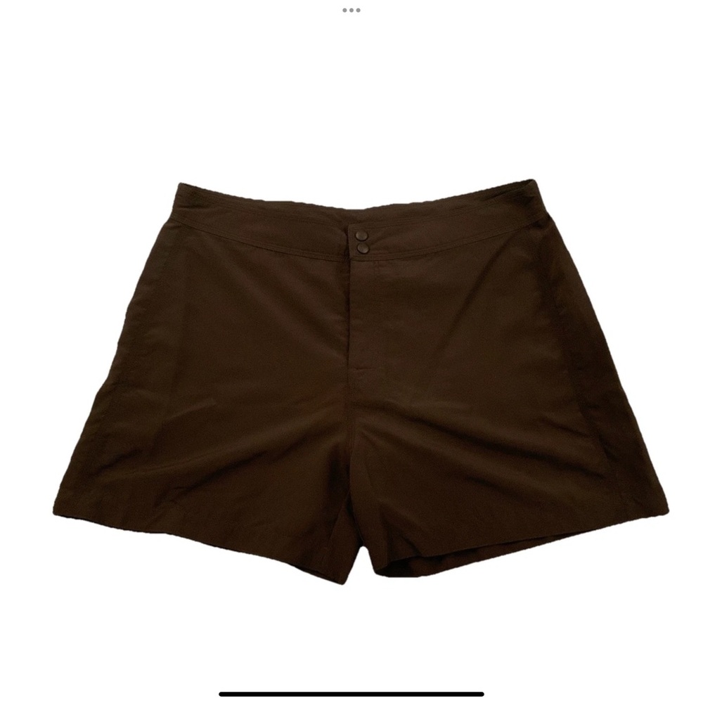 LL Bean Sun Smart Supplex Shorts Women’s Size 18 Brown UPF 50+ 1 Back Pocket New